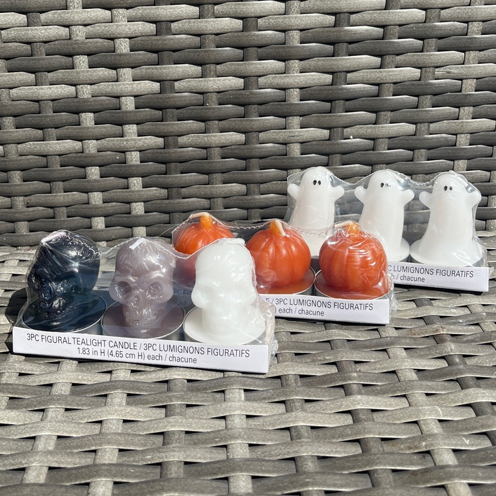 Halloween Pumpkin Ghost Skull Tea light Candle Bundle